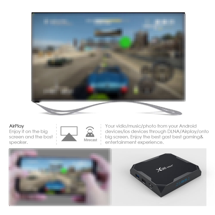 X96 max+ 4K Smart TV Box, Android 9.0, Amlogic S905X3 Quad-Core Cortex-A55,4GB+32GB, Support LAN, AV, 2.4G/5G WiFi, USBx2,TF Card, AU Plug - Amlogic S905 by PMC Jewellery | Online Shopping South Africa | PMC Jewellery | Buy Now Pay Later Mobicred