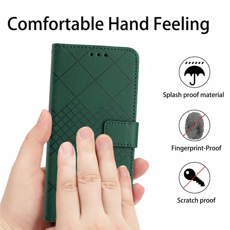 For Motorola Edge 5G 2024 Rhombic Grid Texture Leather Phone Case(Green) - Motorola Cases by PMC Jewellery | Online Shopping South Africa | PMC Jewellery | Buy Now Pay Later Mobicred