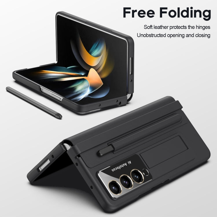 For Samsung Galaxy Z Fold4 PU + PC Full Coverage Phone Case with Pen/Pen Slots(Black) - Galaxy Z Fold4 5G Cases by PMC TechLife | Online Shopping South Africa | PMC TechLife