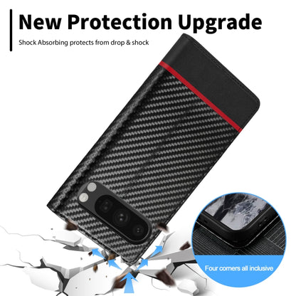 For Google Pixel 9 LC.IMEEKE Carbon Fiber Leather Phone Case(Horizontal Black) - Google Cases by LC.IMEEKE | Online Shopping South Africa | PMC Jewellery | Buy Now Pay Later Mobicred