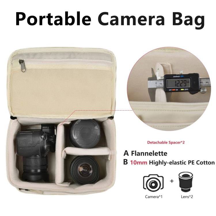 Cwatcun D78 Camera Laptop Backpack Bag With Detachable Insert Camera Case(Creamy White) - free shipping - PMC TechLife - Order now!