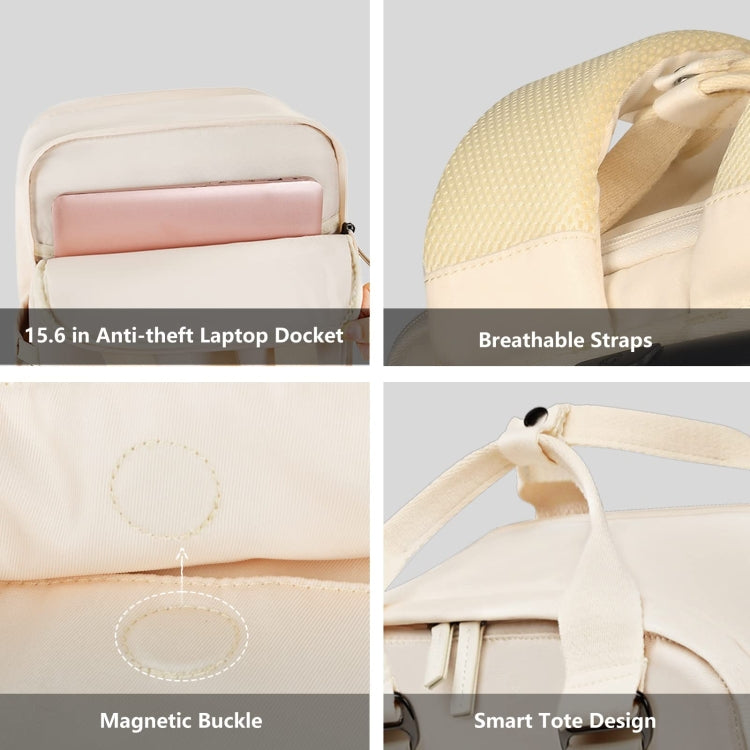 Cwatcun D78 Camera Laptop Backpack Bag With Detachable Insert Camera Case(Creamy White) - free shipping - PMC TechLife - Order now!