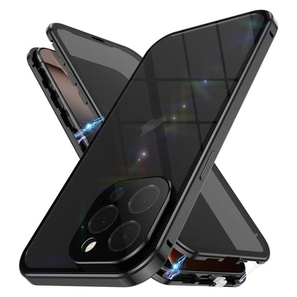 For iPhone 16 Pro Max Anti-peeping Magnetic Double-sided Tempered Glass Phone Case(Black) - iPhone 16 Pro Max Cases by PMC Jewellery | Online Shopping South Africa | PMC Jewellery | Buy Now Pay Later Mobicred