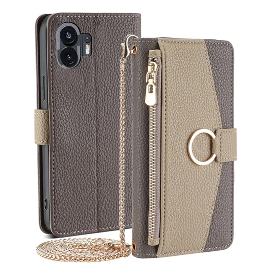 For Nothing Phone 2 Crossbody Litchi Texture Leather Phone Case(Grey) - More Brand by PMC Jewellery | Online Shopping South Africa | PMC Jewellery | Buy Now Pay Later Mobicred