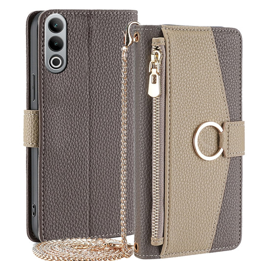 For OnePlus Nord CE4 Crossbody Litchi Texture Leather Phone Case(Grey) - OnePlus Cases by PMC Jewellery | Online Shopping South Africa | PMC Jewellery | Buy Now Pay Later Mobicred