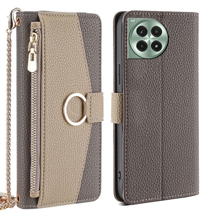 For OnePlus Ace 3 Pro 5G Crossbody Litchi Texture Leather Phone Case(Grey) - OnePlus Cases by PMC TechLife | Online Shopping South Africa | PMC TechLife | Buy Now Pay Later Mobicred
