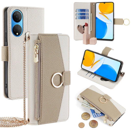 For Honor X7 4G Crossbody Litchi Texture Leather Phone Case(White) - Honor Cases by PMC Jewellery | Online Shopping South Africa | PMC Jewellery | Buy Now Pay Later Mobicred