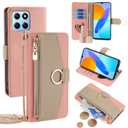 For Honor X8 5G / X6 Crossbody Litchi Texture Leather Phone Case(Pink) - Honor Cases by PMC Jewellery | Online Shopping South Africa | PMC Jewellery | Buy Now Pay Later Mobicred