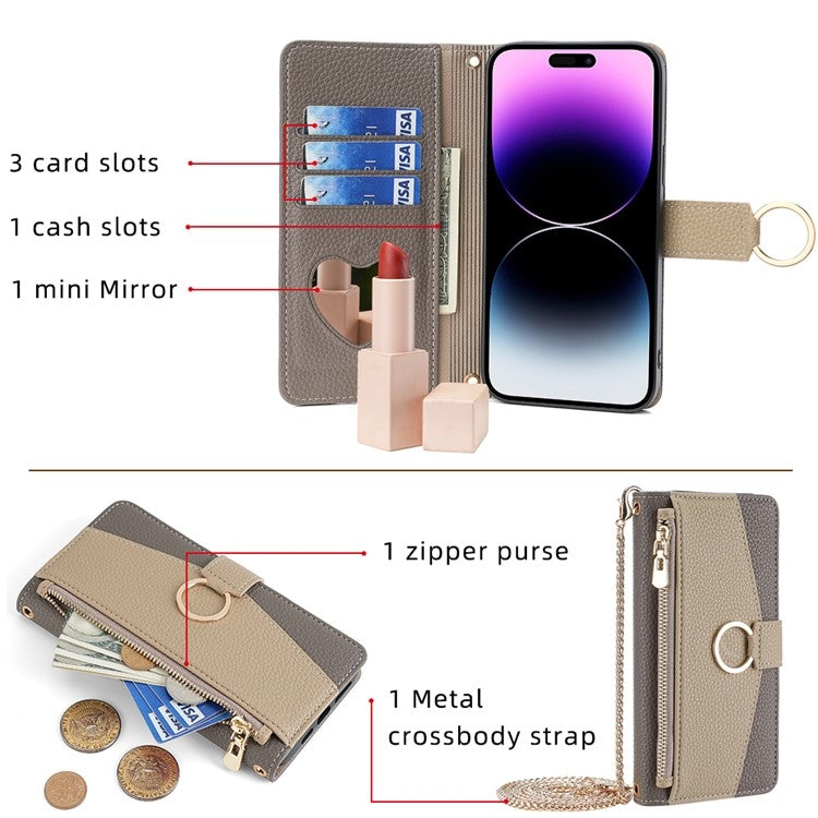For Honor Magic6 5G Crossbody Litchi Texture Leather Phone Case(Grey) - Honor Cases by PMC TechLife | Online Shopping South Africa | PMC TechLife | Buy Now Pay Later Mobicred