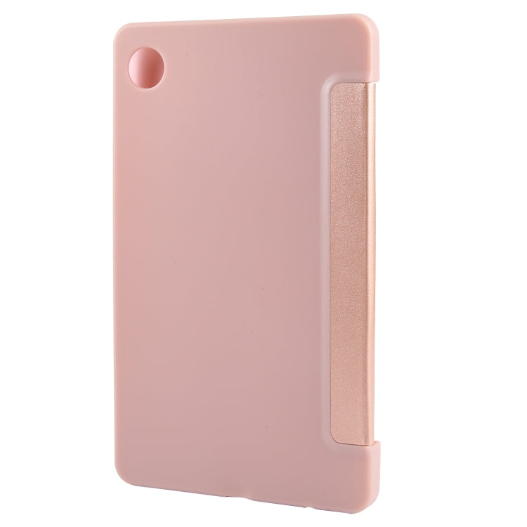 For Samsung Galaxy Tab A9 Tri-fold Holder Flip Horizontal Flip TPU Leather Tablet Case(Rose Gold) - Galaxy Tab A9 by PMC Jewellery | Online Shopping South Africa | PMC Jewellery