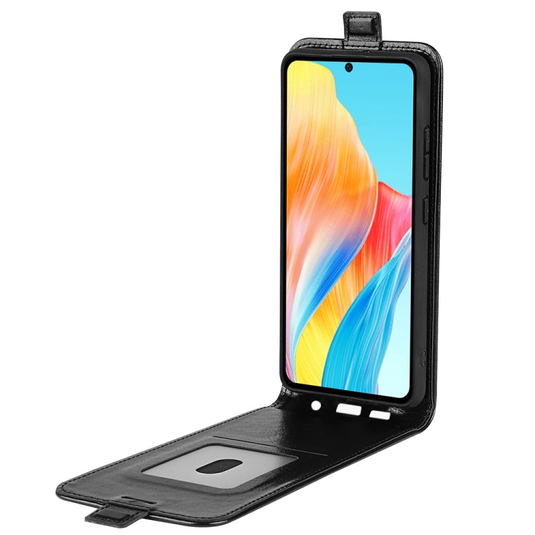 For OPPO A58 4G R64 Texture Single Vertical Flip Leather Phone Case(Black) - OPPO Cases by PMC TechLife | Online Shopping South Africa | PMC TechLife | Buy Now Pay Later Mobicred