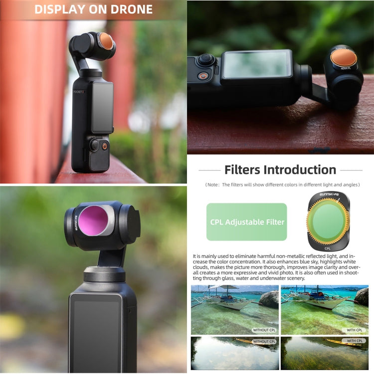For DJI OSMO Pocket 3 Sunnylife Camera Lens Filter, Filter:6 in 1 UV CPL ND8-64 - Lens Accessories by Sunnylife | Online Shopping South Africa | PMC Jewellery