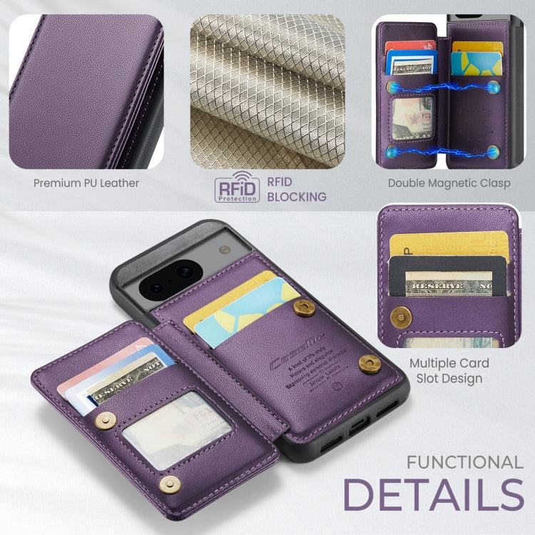 For Google Pixel 8a CaseMe C22 Card Slots Holder RFID Anti-theft Phone Case(Purple) - Google Cases by CaseMe | Online Shopping South Africa | PMC Jewellery | Buy Now Pay Later Mobicred