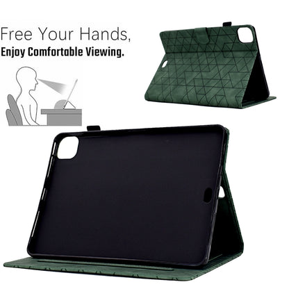 For iPad Pro 11 2024 Rhombus TPU Smart Leather Tablet Case(Green) - iPad Pro 11 2024 Cases by PMC Jewellery | Online Shopping South Africa | PMC Jewellery | Buy Now Pay Later Mobicred