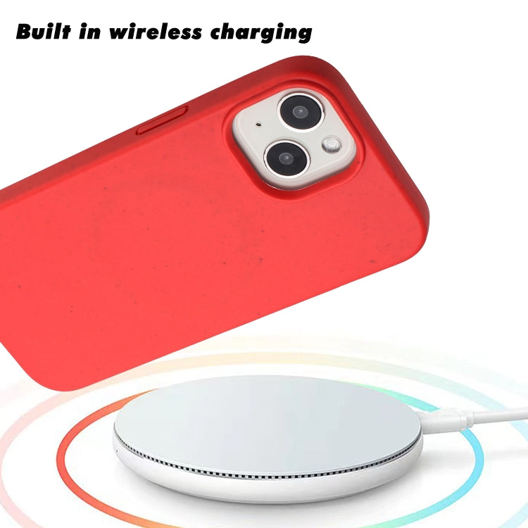 For iPhone 14 Wheat MagSafe Magnetic Straw Material + TPU Phone Case(Red) - iPhone 14 Cases by PMC Jewellery | Online Shopping South Africa | PMC Jewellery