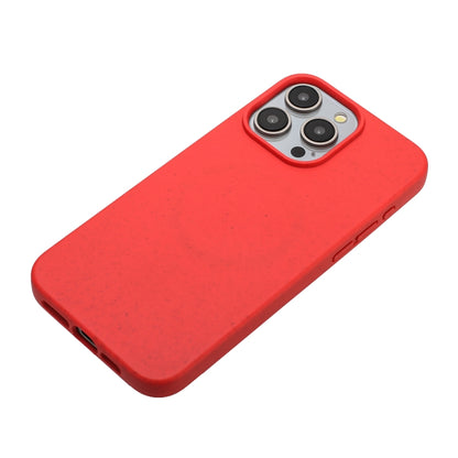 For iPhone 14 Pro Max Wheat MagSafe Magnetic Straw Material + TPU Phone Case(Red) - iPhone 14 Pro Max Cases by PMC Jewellery | Online Shopping South Africa | PMC Jewellery