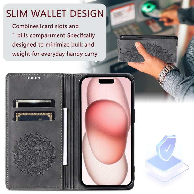 For iPhone 16 Pro Max Totem Embossed Magnetic Leather Phone Case(Grey) - free shipping - PMC TechLife - Order now!