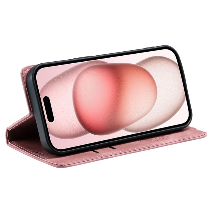 For iPhone 16 Totem Embossed Magnetic Leather Phone Case(Rose Gold) - free shipping - PMC TechLife - Order now!