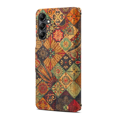 For Samsung Galaxy A24 5G Denior Flower Language Series Cork Fabric Oil Edge Leather Phone Case(Autumn) - Galaxy Phone Cases by Denior | Online Shopping South Africa | PMC Jewellery