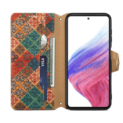 For Samsung Galaxy S24+ 5G Denior Flower Language Series Cork Fabric Oil Edge Leather Phone Case(Winter) - Galaxy S24+ 5G Cases by Denior | Online Shopping South Africa | PMC Jewellery | Buy Now Pay Later Mobicred