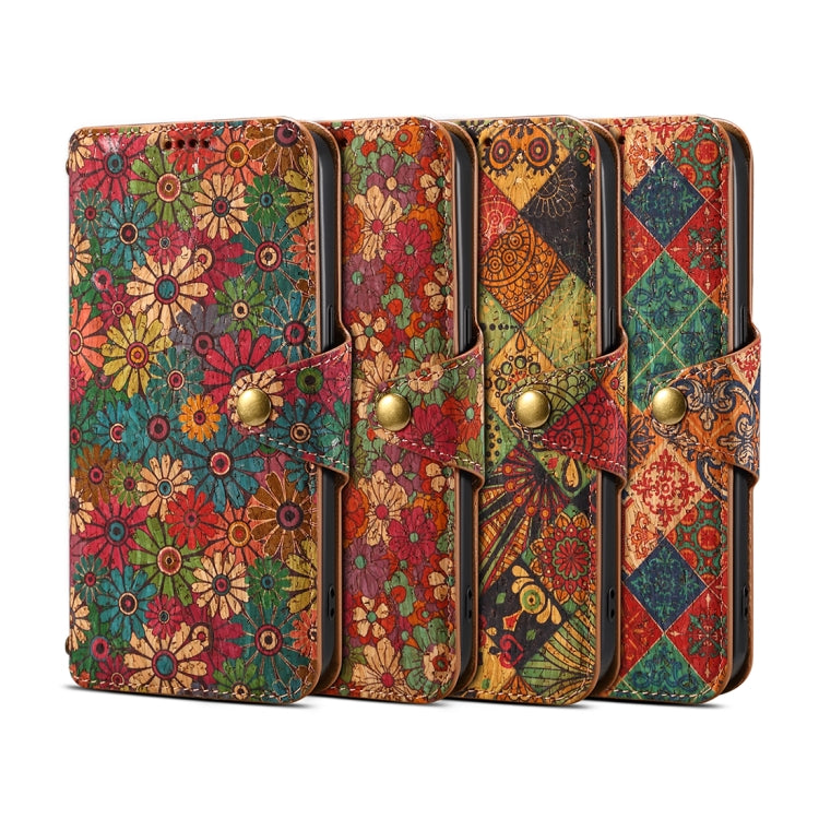 For Samsung Galaxy S24 5G Denior Flower Language Series Cork Fabric Oil Edge Leather Phone Case(Winter) - Galaxy S24 5G Cases by Denior | Online Shopping South Africa | PMC Jewellery | Buy Now Pay Later Mobicred