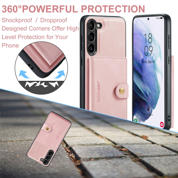 For Samsung Galaxy S24 5G JEEHOOD J01 Retro Magnetic Detachable Wallet Phone Case(Pink) - Galaxy S24 5G Cases by JEEHOOD | Online Shopping South Africa | PMC Jewellery | Buy Now Pay Later Mobicred