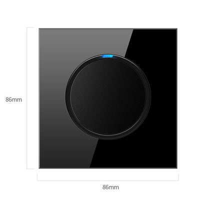 86mm Round LED Tempered Glass Switch Panel, Black Round Glass, Style:Three Open Dual Control - Switch by PMC Jewellery | Online Shopping South Africa | PMC Jewellery | Buy Now Pay Later Mobicred