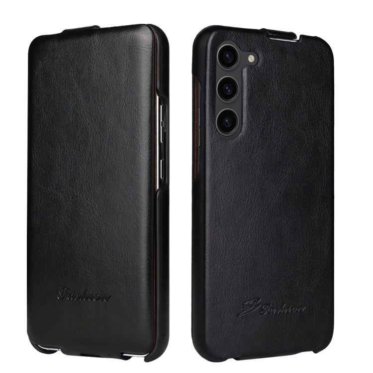 For Samsung Galaxy S24 5G Fierre Shann 64 Texture Vertical Flip PU Leather Phone Case(Black) - Galaxy S24 5G Cases by FIERRE SHANN | Online Shopping South Africa | PMC Jewellery | Buy Now Pay Later Mobicred