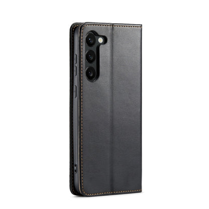 For Samsung Galaxy S24+ 5G Fierre Shann PU Genuine Leather Texture Phone Case(Black) - Galaxy S24+ 5G Cases by FIERRE SHANN | Online Shopping South Africa | PMC Jewellery | Buy Now Pay Later Mobicred