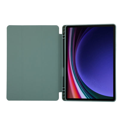 For Samsung Galaxy Tab S9 3-Fold Pure Color TPU Leather Tablet Case with Pen Slot(Dark Green) - Galaxy Tab S9 Cases by PMC Jewellery | Online Shopping South Africa | PMC Jewellery | Buy Now Pay Later Mobicred