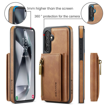 For Samsung Galaxy S24 FE 5G DG.MING M5 Series Zip RFID Multi Card Detachable Leather Phone Case(Brown) - Galaxy S24 FE 5G Cases by DG.MING | Online Shopping South Africa | PMC Jewellery | Buy Now Pay Later Mobicred