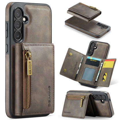 For Samsung Galaxy S24 FE 5G DG.MING M5 Series Zip RFID Multi Card Detachable Leather Phone Case(Coffee) - Galaxy S24 FE 5G Cases by DG.MING | Online Shopping South Africa | PMC Jewellery | Buy Now Pay Later Mobicred