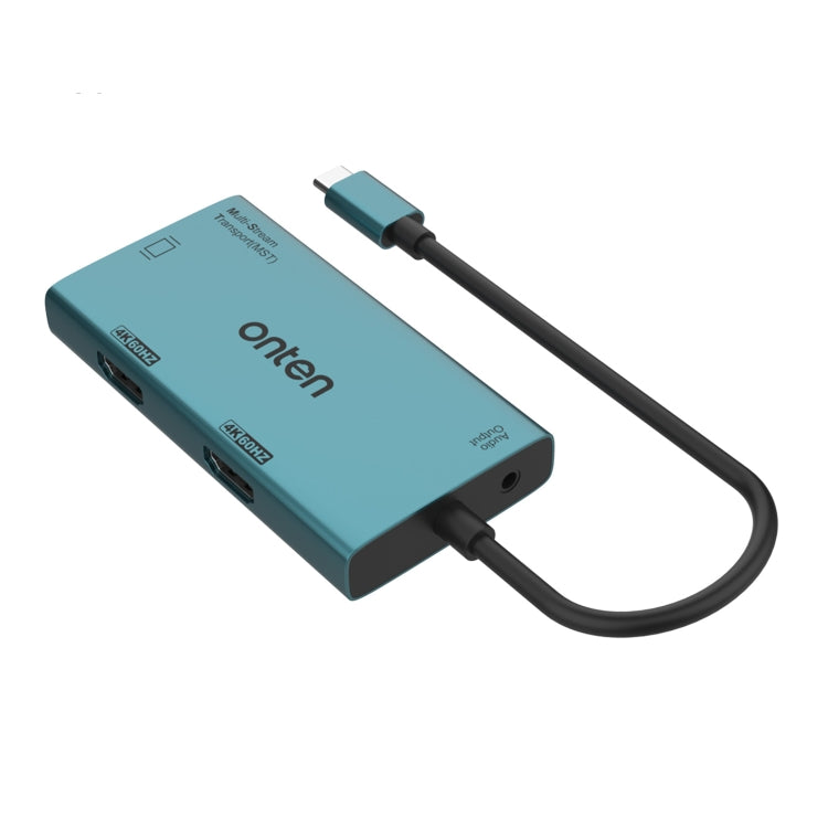 Onten M206 4K 60Hz 4 in 1 Type-C to Dual HDMI + VGA + 3.5mm Video Converter Adapter - USB HUB by Onten | Online Shopping South Africa | PMC Jewellery | Buy Now Pay Later Mobicred