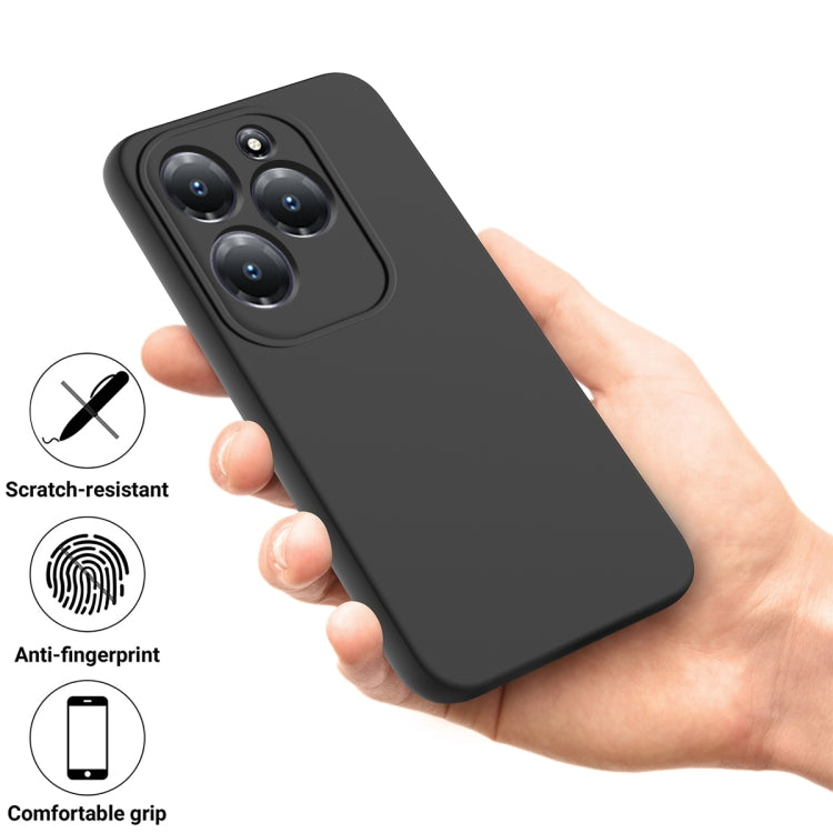 For Infinix Hot 40/Hot 40 Pro Solid Color Liquid Silicone Dropproof Full Coverage Protective Case(Black) - Infinix Cases by PMC TechLife | Online Shopping South Africa | PMC TechLife | Buy Now Pay Later Mobicred