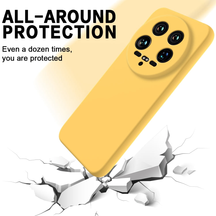 For Xiaomi 14 Ultra Solid Color Liquid Silicone Dropproof Full Coverage Phone Case(Yellow) - 14 Ultra Cases by PMC Jewellery | Online Shopping South Africa | PMC Jewellery