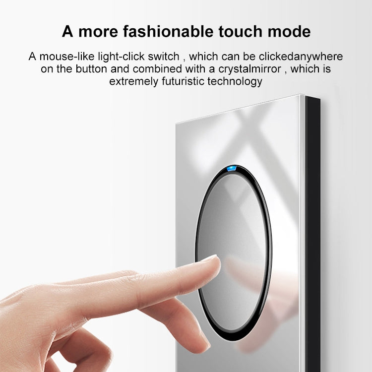 86mm Round LED Tempered Glass Switch Panel, Gray Round Glass, Style:One Open Multiple Control -  by PMC Jewellery | Online Shopping South Africa | PMC Jewellery | Buy Now Pay Later Mobicred