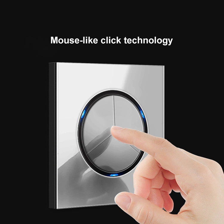 86mm Round LED Tempered Glass Switch Panel, Gray Round Glass, Style:Telephone Socket - Switch by PMC TechLife | Online Shopping South Africa | PMC TechLife | Buy Now Pay Later Mobicred