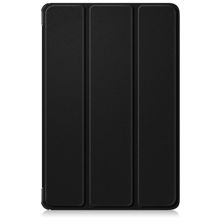 For Lenovo Tab M11/ Xiaoxin Pad 11 2024 Custer Texture 3-Fold Holder Leather Smart Tablet Case(Black) - Lenovo by PMC Jewellery | Online Shopping South Africa | PMC Jewellery | Buy Now Pay Later Mobicred