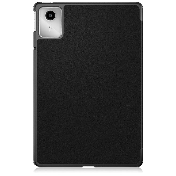 For Lenovo Tab M11/ Xiaoxin Pad 11 2024 Custer Texture 3-Fold Holder Leather Smart Tablet Case(Black) - Lenovo by PMC Jewellery | Online Shopping South Africa | PMC Jewellery | Buy Now Pay Later Mobicred