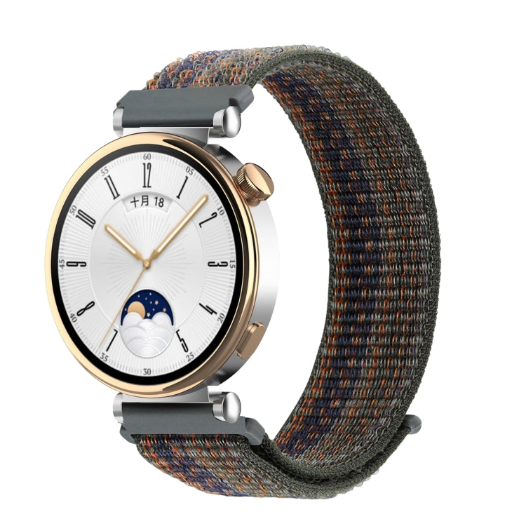 18mm Universal Nylon Loop Watch Band(Dark Green Orange) - 18mm Bands by PMc TechLife | Online Shopping South Africa | PMc TechLife | Buy Now Pay Later Mobicred