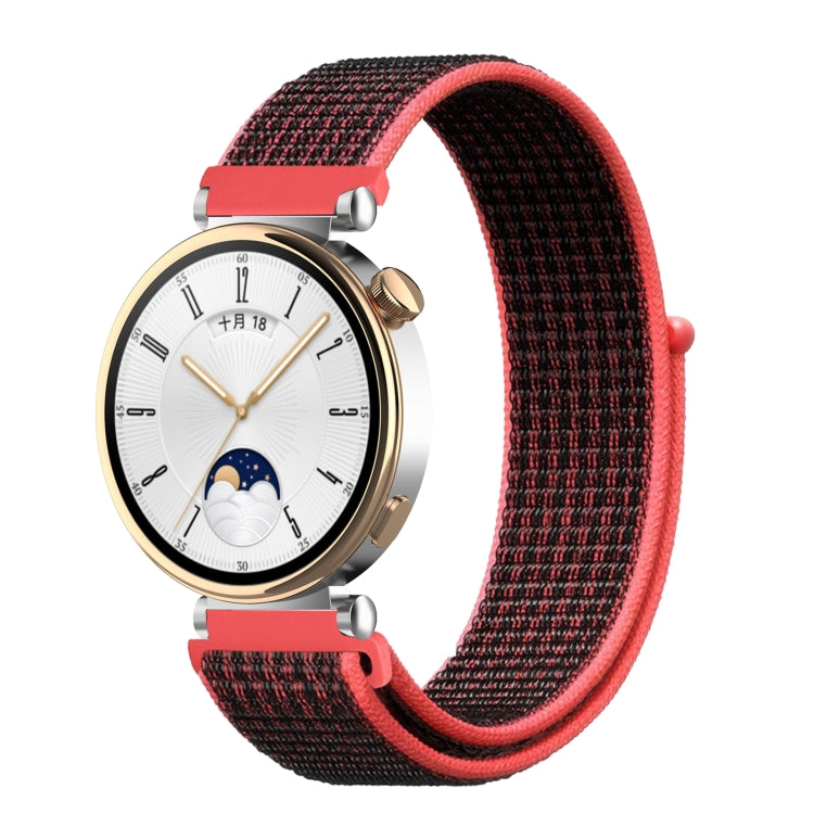 18mm Universal Nylon Loop Watch Band(Red Black) - 18mm Bands by PMc TechLife | Online Shopping South Africa | PMc TechLife | Buy Now Pay Later Mobicred