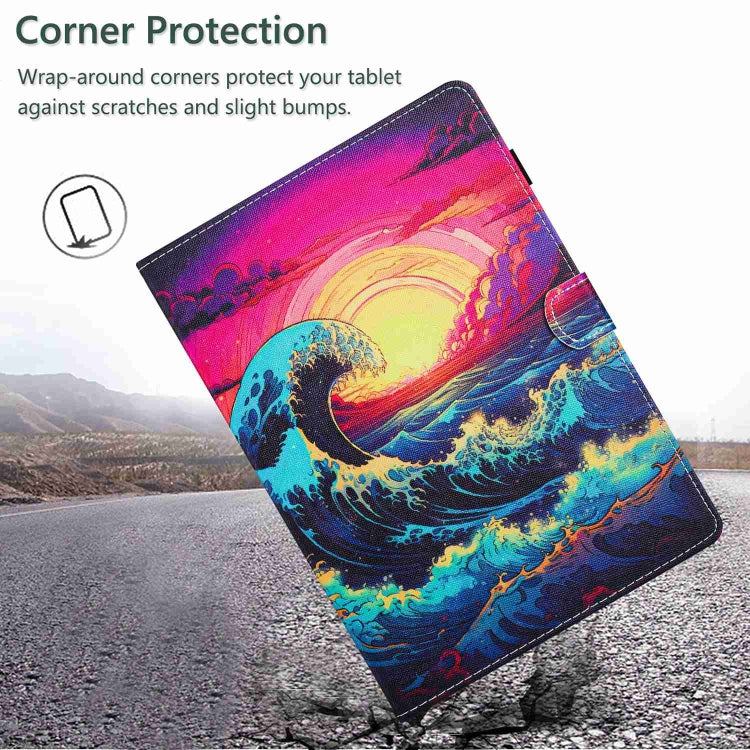 For iPad 11 Pro 2024 / 2020 / Air 4 10.9 Painted Pattern Stitching Smart Leather Tablet Case(Waves) - iPad Air (2022) / (2020) 10.9 Cases by PMC Jewellery | Online Shopping South Africa | PMC Jewellery | Buy Now Pay Later Mobicred