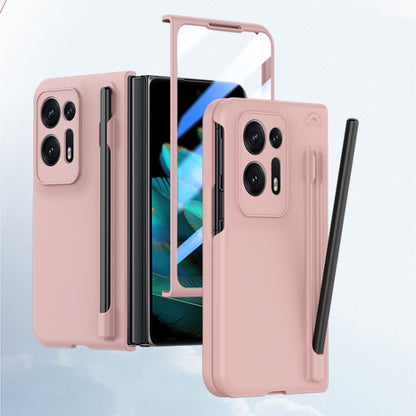 For OPPO Find N2 Integrated Skin Feel PC Phone Case with Pen / Pen Box(Pink) - OPPO Cases by PMC Jewellery | Online Shopping South Africa | PMC Jewellery | Buy Now Pay Later Mobicred