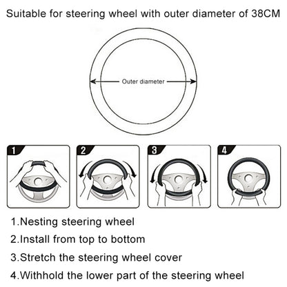 D Style Car Universal Anti-skid Steering Wheel Cover, Diameter: 38cm(Black Red Line) - Steering Wheel Accessories by PMC Jewellery | Online Shopping South Africa | PMC Jewellery | Buy Now Pay Later Mobicred