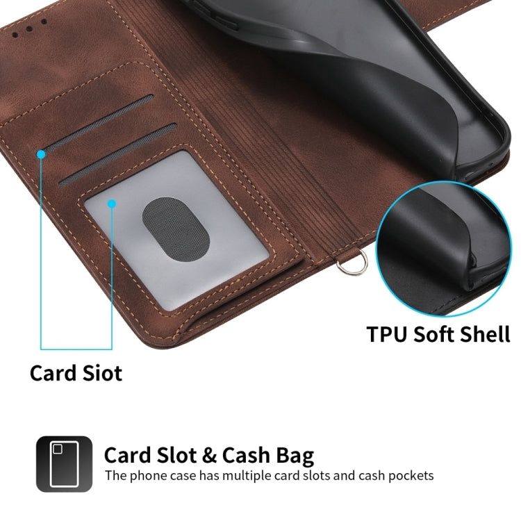 For Google Pixel 9 Skin-feel Flowers Embossed Wallet Leather Phone Case(Brown) - Google Cases by PMC TechLife | Online Shopping South Africa | PMC TechLife | Buy Now Pay Later Mobicred