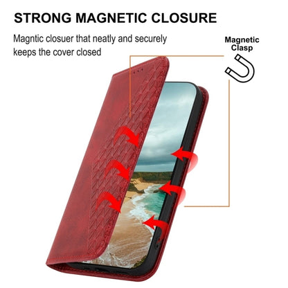 For Google Pixel 9 Cubic Grid Calf Texture Magnetic Leather Phone Case(Red) - Google Cases by PMC Jewellery | Online Shopping South Africa | PMC Jewellery | Buy Now Pay Later Mobicred