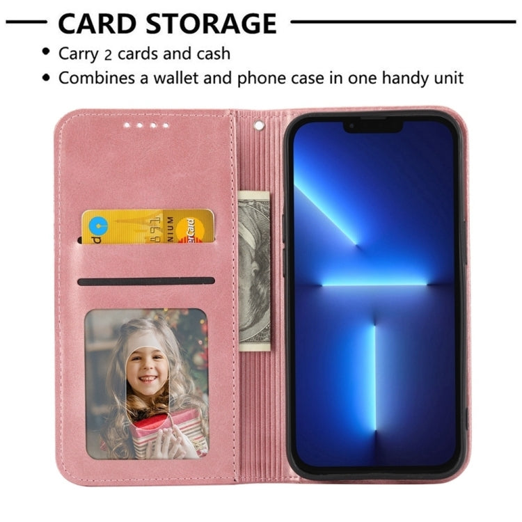For Google Pixel 9 Cubic Grid Calf Texture Magnetic Leather Phone Case(Rose Gold) - Google Cases by PMC TechLife | Online Shopping South Africa | PMC TechLife | Buy Now Pay Later Mobicred