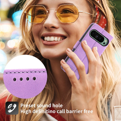 For Google Pixel 9 Dierfeng Dream Line TPU + PU Leather Phone Case(Purple) - Google Cases by PMC Jewellery | Online Shopping South Africa | PMC Jewellery | Buy Now Pay Later Mobicred