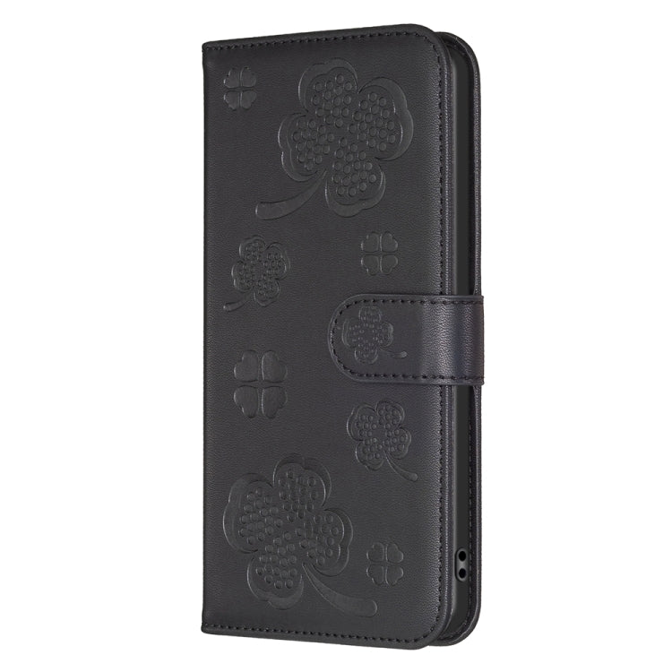 For vivo Y27 4G Four-leaf Embossed Leather Phone Case(Black) - vivo Cases by PMC TechLife | Online Shopping South Africa | PMC TechLife