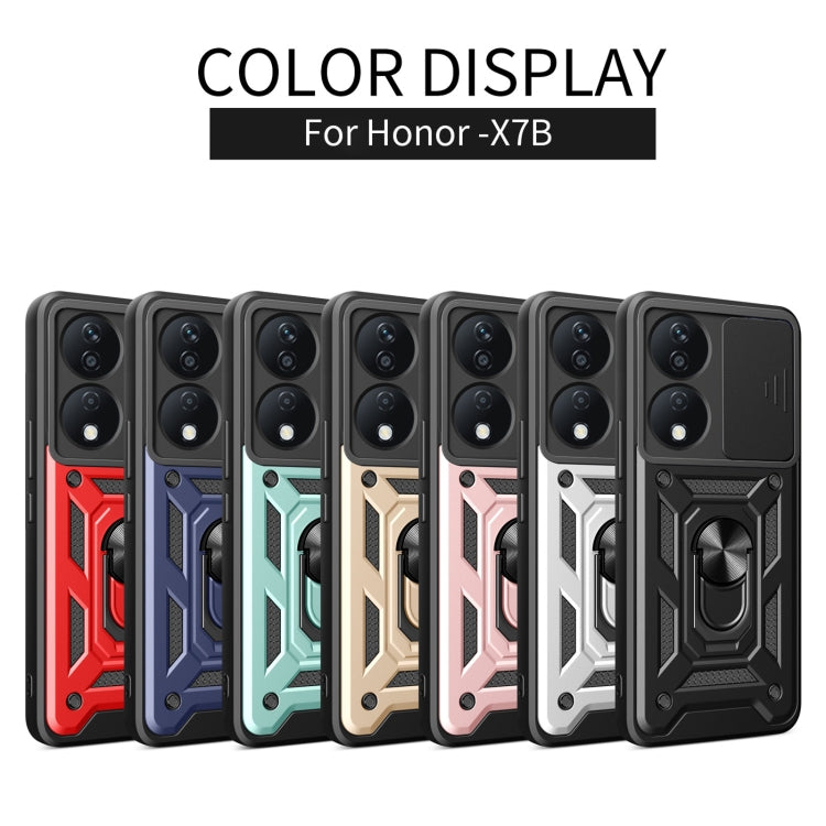 For Honor X7b Sliding Camera Cover Design TPU+PC Phone Case(Gold) - Honor Cases by PMC TechLife | Online Shopping South Africa | PMC TechLife | Buy Now Pay Later Mobicred